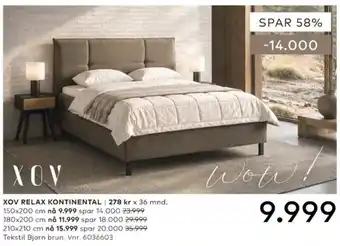 Skeidar Xov relax kontinental tilbud