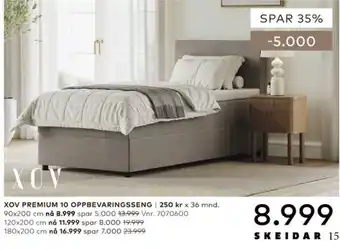 Skeidar Xov premium 10 oppbevaringsseng tilbud