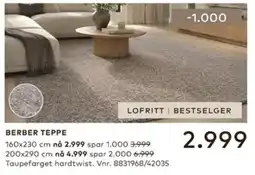 Skeidar Berber teppe tilbud