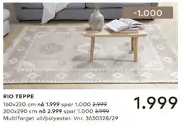 Skeidar Rio teppe tilbud