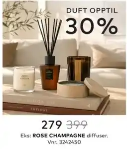 Skeidar Rose Champagne diffuser tilbud