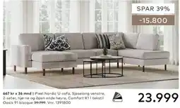 Skeidar Pixel Nordic U-sofa tilbud
