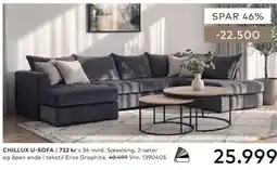 Skeidar Chillux U-sofa tilbud