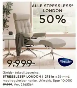 Skeidar Stressless London tilbud