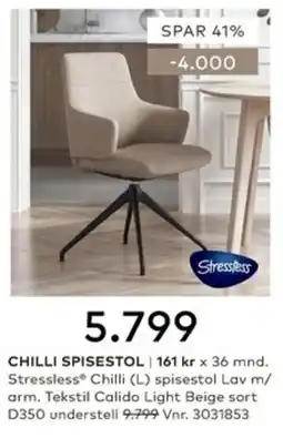 Skeidar Stressless Chilli spisestol tilbud