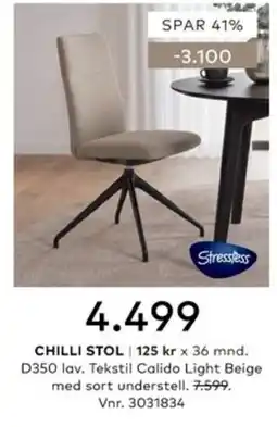 Skeidar Stressless Chilli Stol tilbud