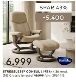 Skeidar Stressless consul tilbud