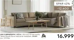Skeidar Ask hjørnesofa tilbud