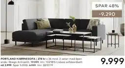 Skeidar Portland hjørnesofa tilbud