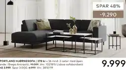 Skeidar Portland hjørnesofa tilbud