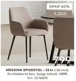 Skeidar Messina spisestol tilbud