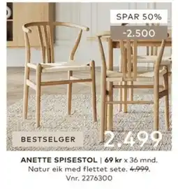 Skeidar Anette spisestol tilbud