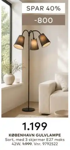 Skeidar København gulvlampe tilbud