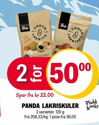 Coop Extra Panda lakriskuler tilbud