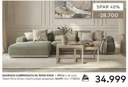 Skeidar Sagrado hjørnesofa m/åpen ende tilbud
