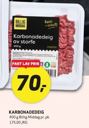 Billig Middag Karbonadeig