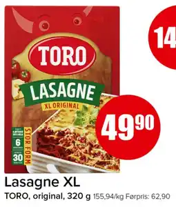 Spar Toro lasagne xl original tilbud