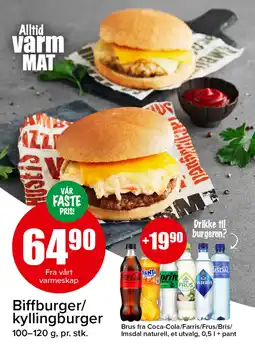 Spar Biffburger/Kyllingburger tilbud