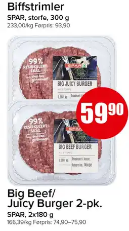 Spar SPAR Big Beef/ Juicy Burger tilbud