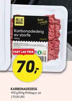 Bunnpris KARBONADEDEIG tilbud