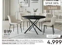Skeidar MALIN SPISEBORD tilbud