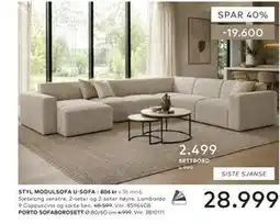 Skeidar STYL MODULSOFA U-SOFA tilbud