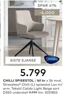 Skeidar CHILLI SPISESTOL tilbud