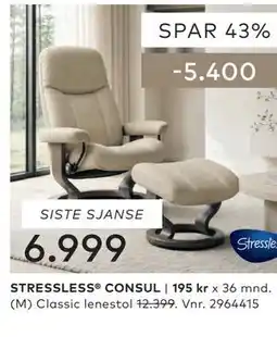 Skeidar STRESSLESS CONSUL tilbud