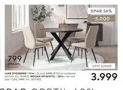 Skeidar LUKE SPISEBORD tilbud