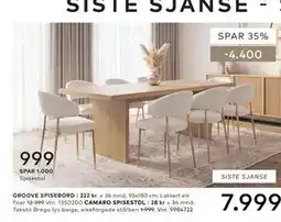 Skeidar GROOVE SPISEBORD tilbud