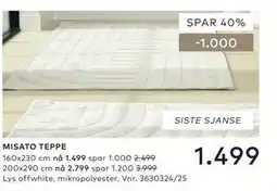 Skeidar MISATO TEPPE tilbud
