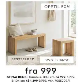 Skeidar STRAA BENK tilbud