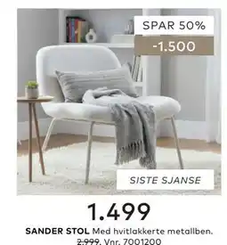 Skeidar SANDER STOL tilbud