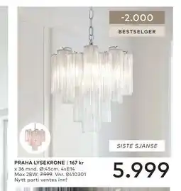 Skeidar PRAHA LYSEKRONE tilbud