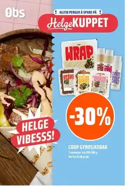 Coop Obs COOP GYROS/KEBAB tilbud