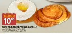 Coop Mega Coop skolebrød/skillingsbolle tilbud