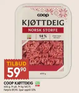 Coop Mega Coop kjøttdeig tilbud