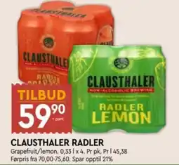 Coop Mega Clausthaler radler tilbud