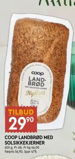 Coop Mega COOP LANDBRØD MED SOLSIKKEKJERNER tilbud