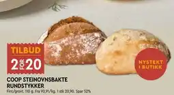 Coop Mega COOP STEINOVNSBAKTE RUNDSTYKKER tilbud