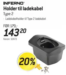 Thansen Inferno holder til ladekabel tilbud