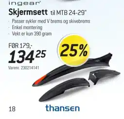 Thansen ingear skjermsett til mtb 24-29" tilbud