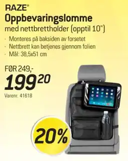 Thansen Raze oppbevaringslomme med nettbrettholder tilbud
