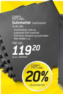Thansen Camp+ Nature gulvmatter med kanter tilbud
