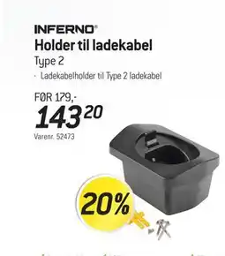 Thansen INFERNO Holder til ladekabel tilbud