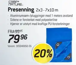 Thansen CAMP+ NATURE Presenning tilbud