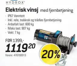 Thansen HYDROX Elektrisk vinsj med fjernbetjening tilbud