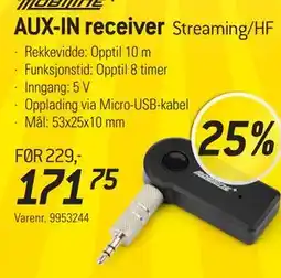 Thansen Mobiline+ AUX-IN receiver Streaming/HF tilbud