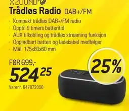 Thansen XZOUND Trådløs Radio DAB+/FM tilbud