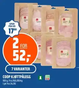 Coop Obs Coop kjøttpålegg tilbud